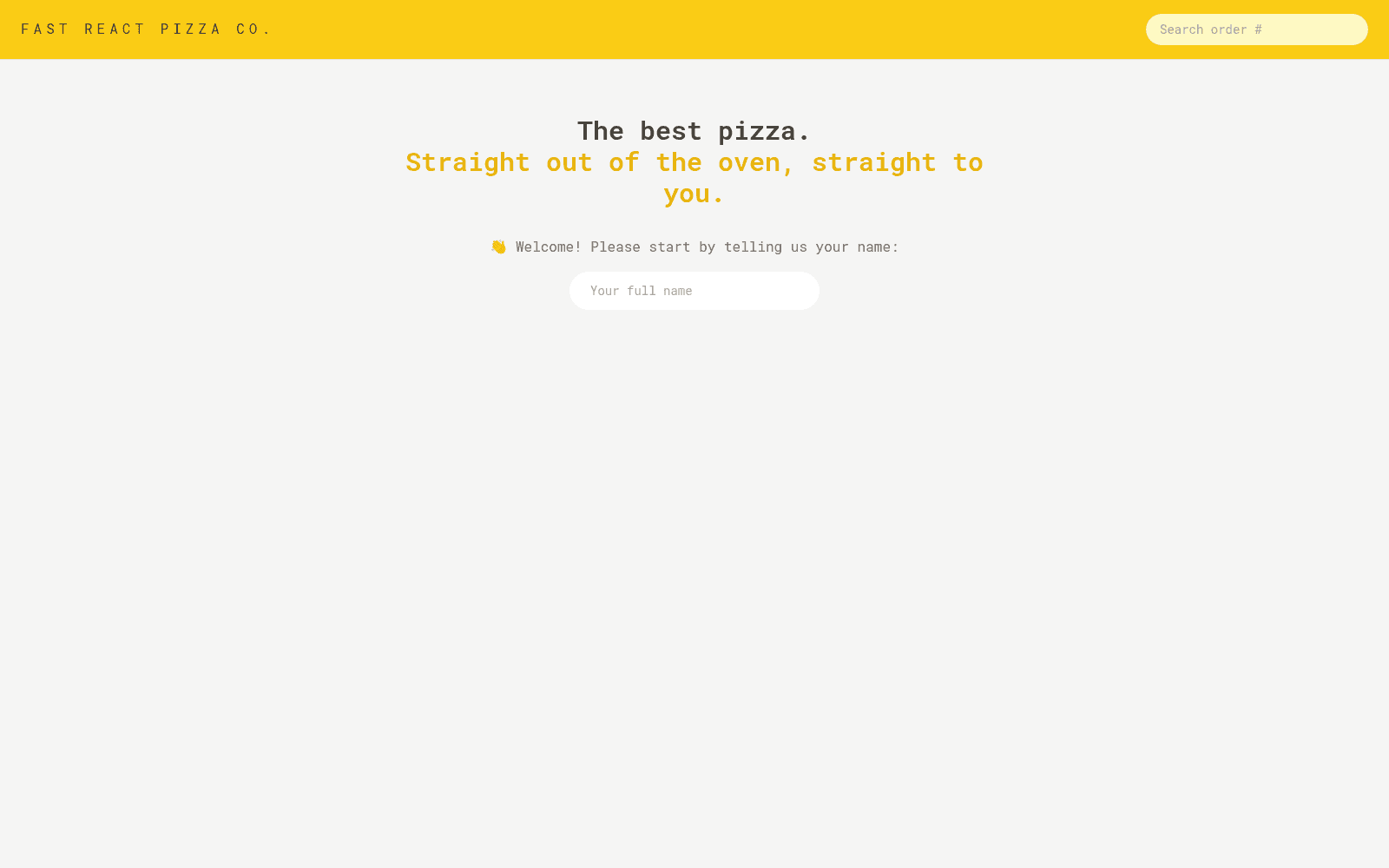 fast-react-pizza screenshot